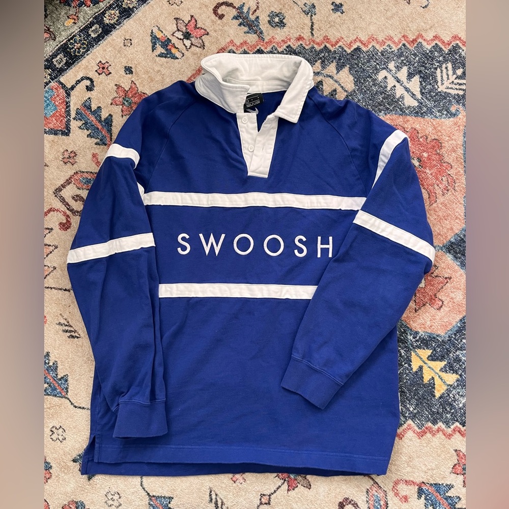 Nike Blue and White Polo Shirt